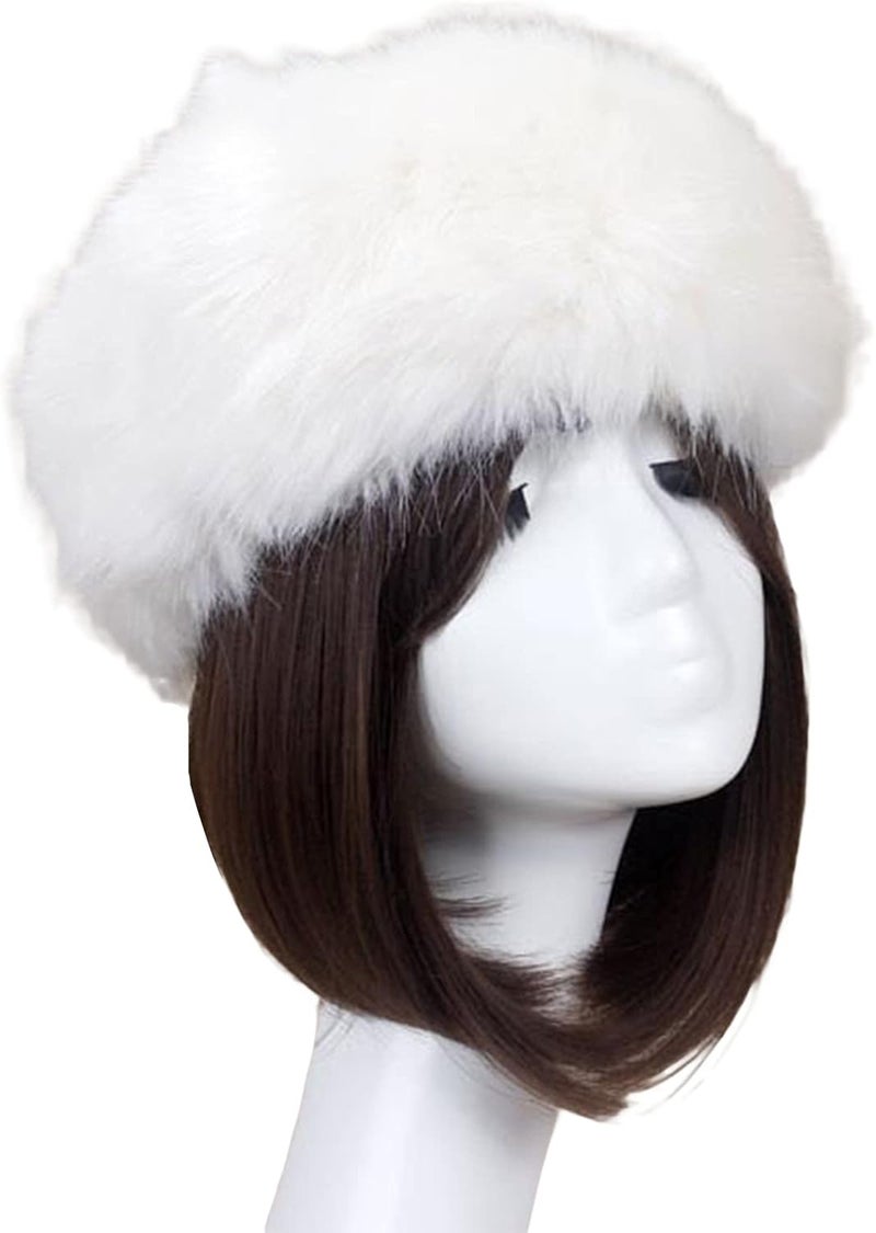 PMIYS Womens Faux Fur Hat Winter Russian Hats Warm Skiing Hat Fluffy Earmuff Hat - Image 4